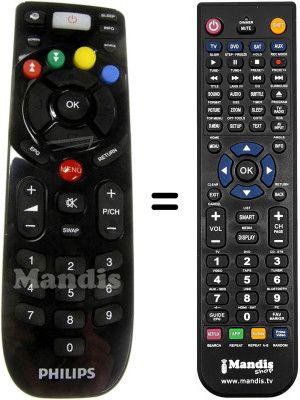 Replacement remote control Philips HVS57261