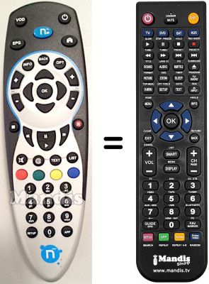 Gleichwertige Fernbedienung HVS53273