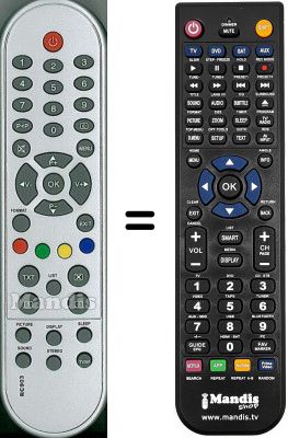 Gleichwertige Fernbedienung Opera SEC14262 Gleichwertige Fernbedienung Opera SEC14262