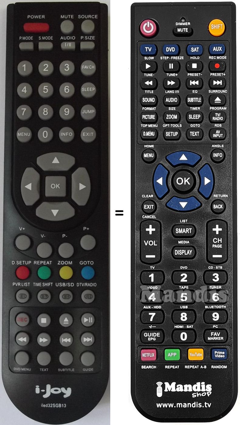Replacement remote control i-Joy ILED32SGB13