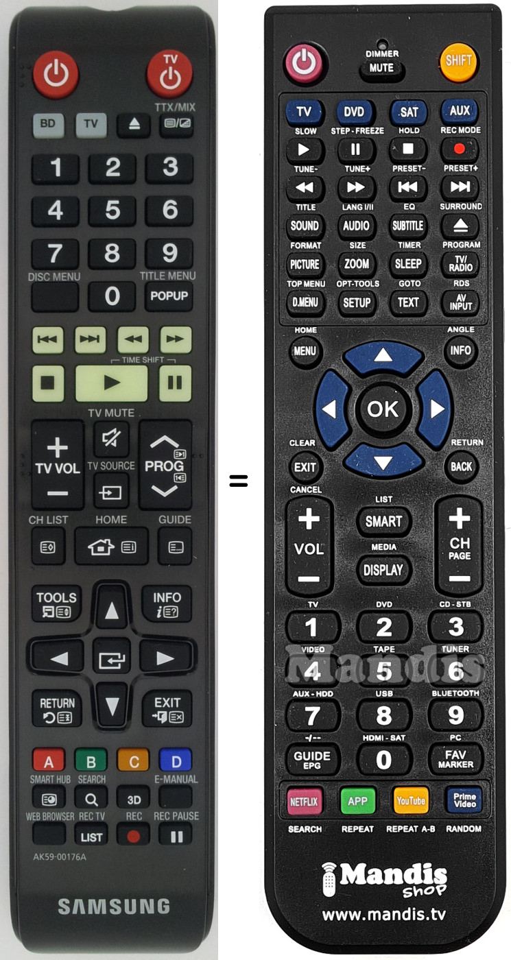 Replacement remote control Samsung AK59-00176A