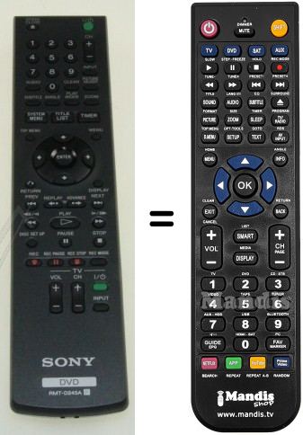 Gleichwertige Fernbedienung Sony RMTD245A