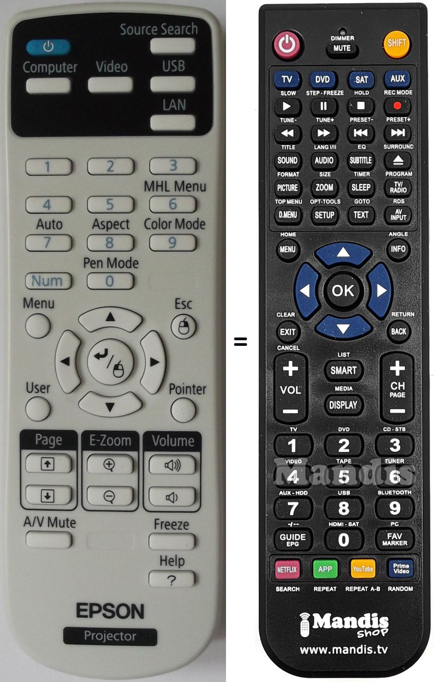 Replacement remote control Epson 1613717